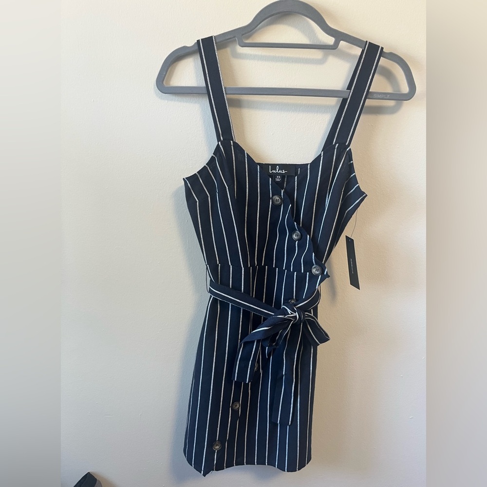 NWT Lulu’s Navy Striped Minidress - XS